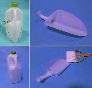 Pá de Lixo ou Jardinagem Reciclada feita a partir de embalagens plásticas vazias